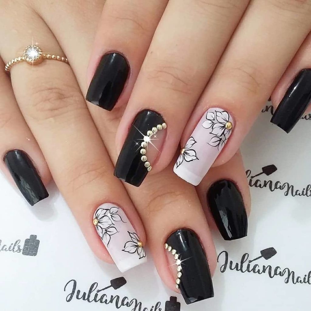 46 Fotos de Unhas decoradas preto e branco