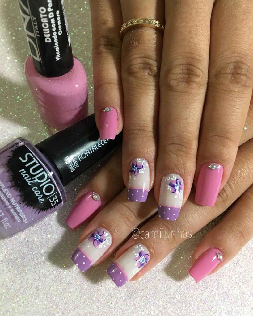 30 Ideias De Unhas Decoradas Com Flores