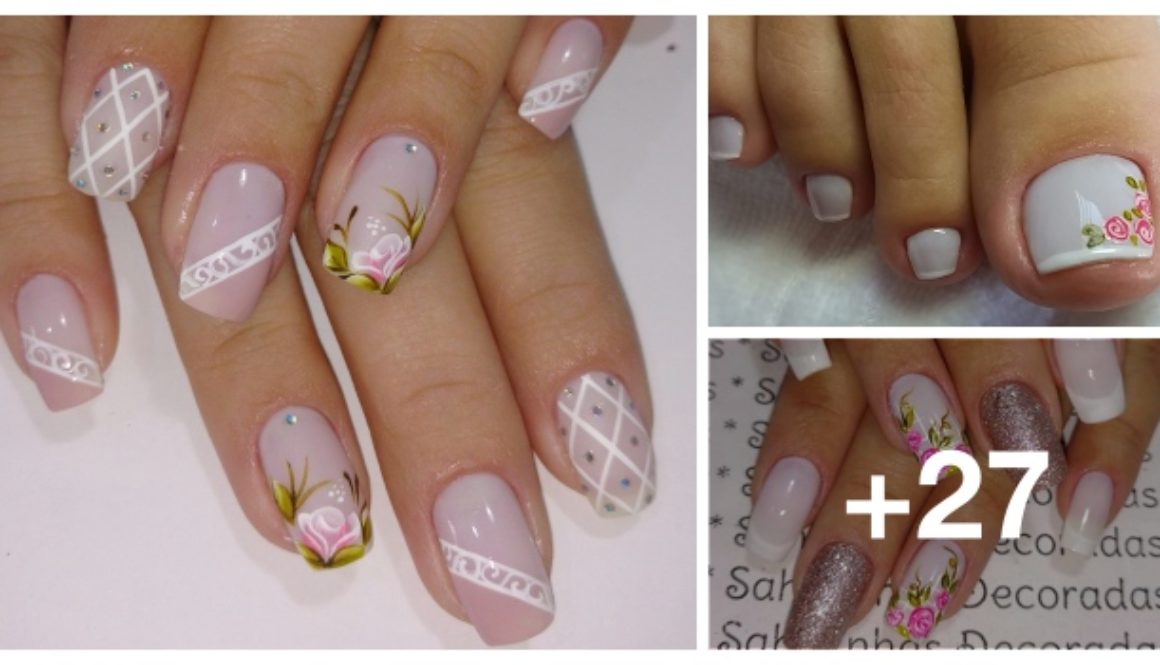 Unhas com Rosas