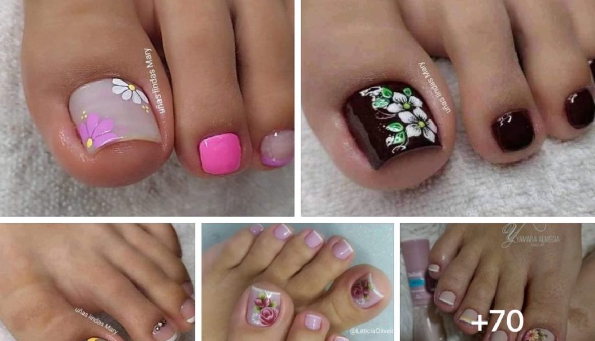 unhas decoradas para os pés